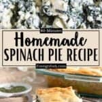 Homemade Spinach Pie Recipe Pinterest Image middle design banner
