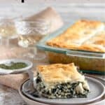 Spinach Pie Pinterest Image top clear banner