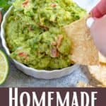 Homemade Guacamole Recipe Pinterest Image bottom design banner