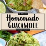 Homemade Guacamole Recipe Pinterest Image middle design banner