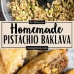 Homemade Pistachio Baklava Recipe Pinterest Image middle design banner