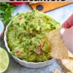 Homemade Guacamole Pinterest Image top striped banner