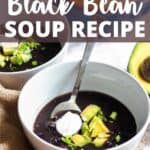 New Instant Pot Black Bean Soup Pinterest Image top design banner