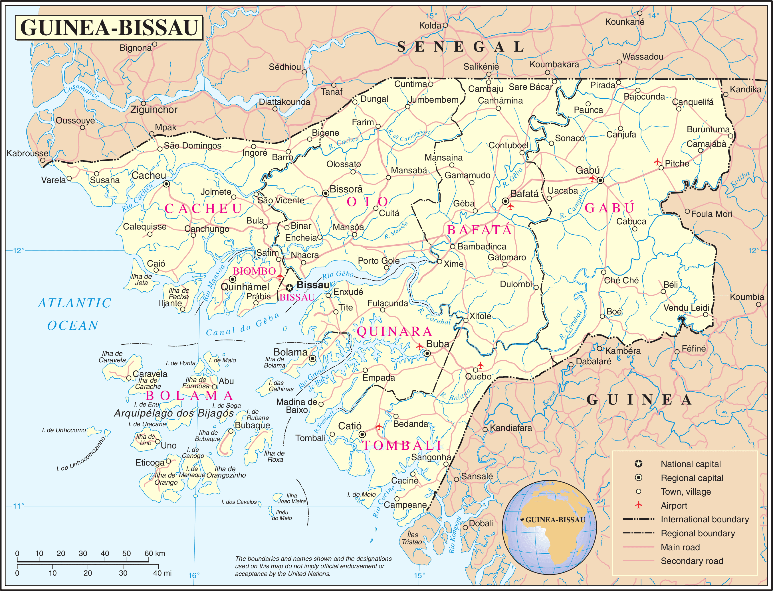 Map of Guinea-Bissau 