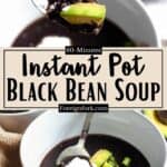 Instant Pot Black Bean Soup Recipe Pinterest Image middle design banner