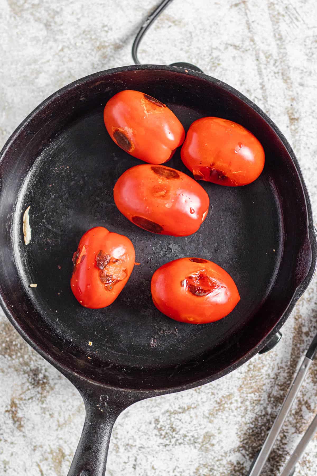 Charred roma tomatoes 