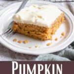 Pumpkin Cake Recipe Pinterest Image bottom design banner