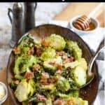Thanksgiving Brussels Sprouts Recipe Pinterest Image top black banner