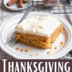 Thanksgiving Pumpkin Cake Pinterest Image bottom design banner