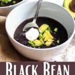 Instant Pot Black Bean Soup Recipe Pinterest Image bottom design banner
