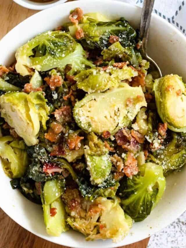 Honey Dijon Flavored Brussels Sprouts Make A Healthy Side Dish at Thanksgiving