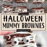 Halloween Mummy Brownies Recipe Pinterest Image middle design banner