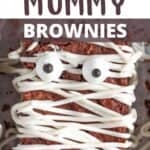 Halloween Mummy Brownie Recipe Pinterest Image top design banner