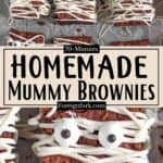 Halloween Mummy Brownie Recipe Pinterest Image middle design banner