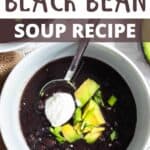 Instant Pot Black Bean Soup Recipe Pinterest Image top design banner
