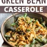 Thanksgiving Instant Pot Green Bean Casserole Recipe pinterest image top design banner
