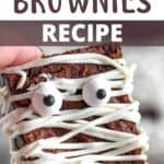 Halloween Mummy Brownies Recipe Pinterest Image top design banner
