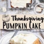 Thanksgiving Pumpkin Cake Pinterest Image middle design banner