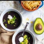 Instant Pot Black Bean Soup Recipe Pinterest Image top black banner
