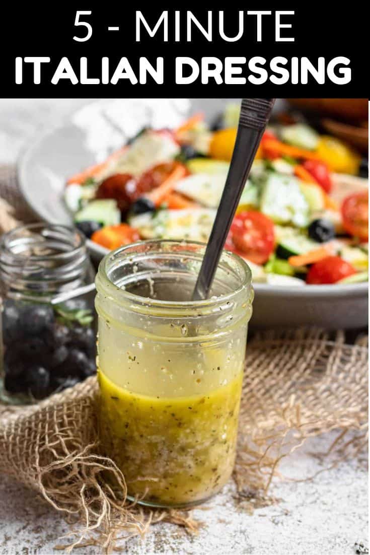 Homemade Italian Dressing Recipe Pinterest Image top black banner