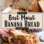 The Easiest Banana Bread Recipe Pinterest Image middle design banner