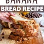 Moist Banana Bread Recipe Pinterest Image top design banner