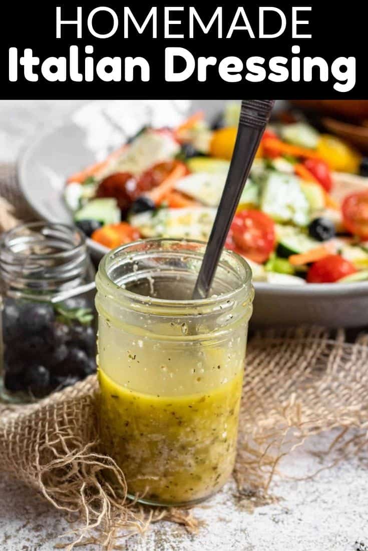 Homemade Italian Dressing Pinterest Image top black banner