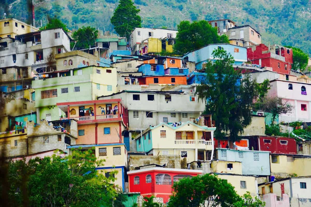 Multicolored houses on the side of a mountains