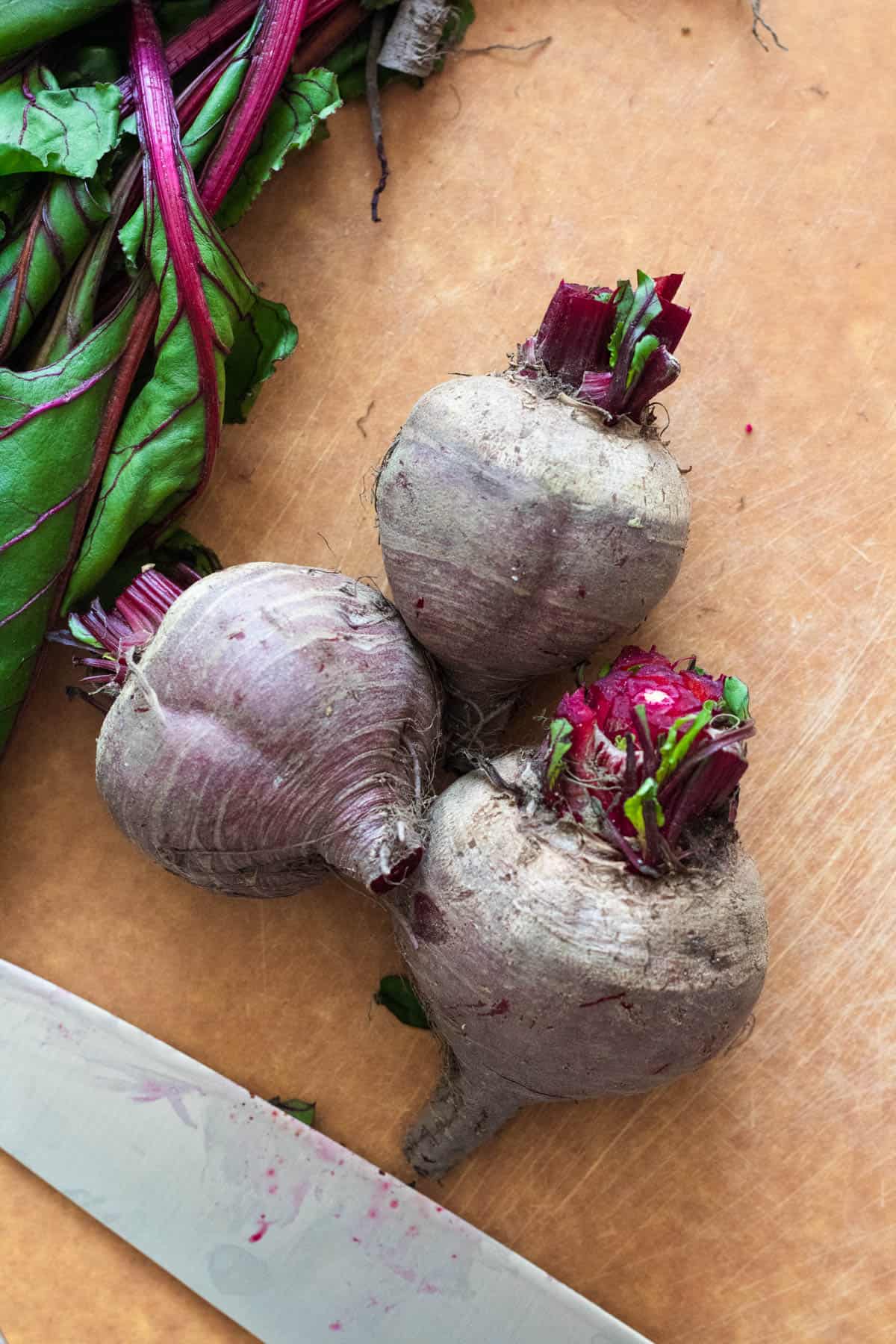 Beets with roots and stems cut off