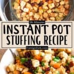 Thanksgiving Instant Pot Stuffing Recipe Pinterest Image middle design banner