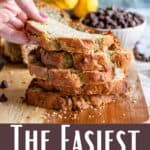 The Easiest Banana Bread Recipe Pinterest Image bottom design banner