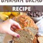 The Easiest Banana Bread Recipe Pinterest Image top design banner