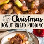 Christmas Donut Bread Pudding Pinterest Image middle design banner