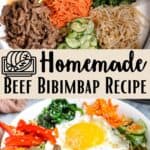 Homemade Beef Bibimbap Recipe Pinterest Image middle design banner