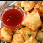Quick and Easy Crab Rangoons Pinterest Image top black banner