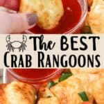 The Best Crab Rangoons pinterest image middle design banner