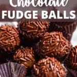 Valentine's Day Chocolate Fudge Balls Pinterest Image top design banner