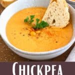 Chickpea Stew Recipe Pinterest Image bottom design banner