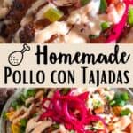 Homemade Pollo con Tajadas Pinterest Image middle design banner