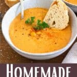 Homemade Chickpea Soup Recipe Pinterest Image bottom design banner