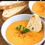 Homemade Chickpea Soup Recipe Pinterest Image top black banner
