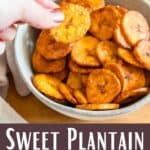 Sweet Plantain Chips Pinterest Image bottom design banner