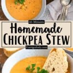 Chickpea Stew Recipe Pinterest Image middle design banner
