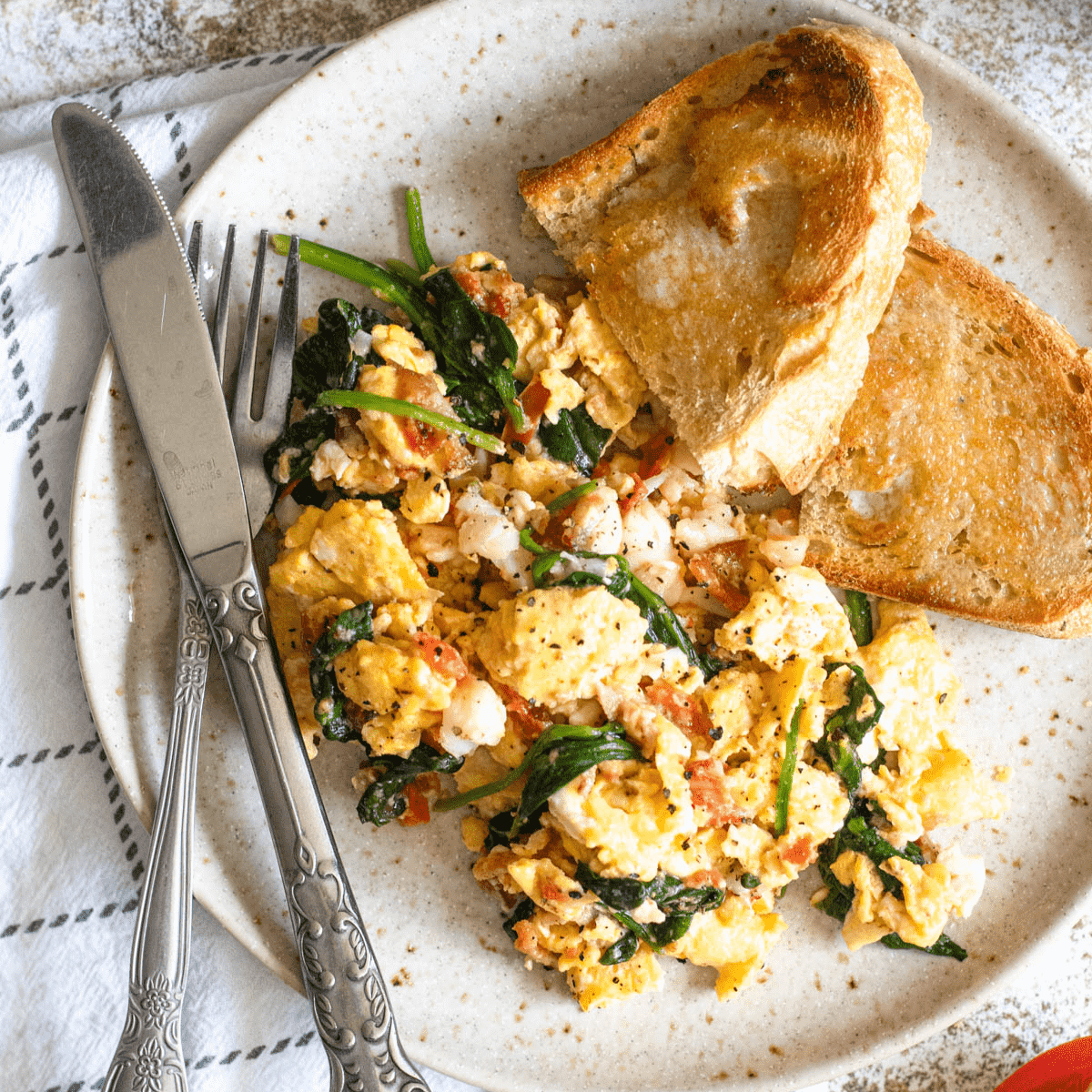 Vegetable & Lobster Eggs Scramble - The Foreign Fork