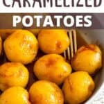 Caramelized Potatoes pinterest image top design banner