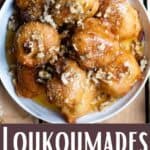 Homemade Loukoumades Recipe Pinterest Image bottom design banner