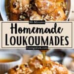 Homemade Loukoumades Recipe Pinterest Image middle design banner