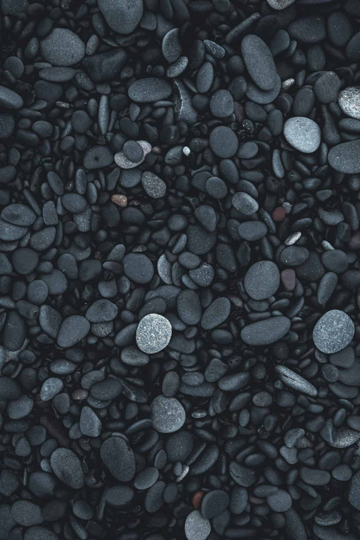 Black rocks. 
