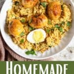 Homemade Easy Egg Biryani Recipe Pinterest Image bottom design banner