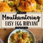 Homemade Easy Egg Biryani Recipe Pinterest Image middle design banner